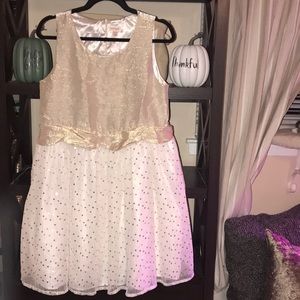 Cat & Jack Girls XXL 18 Plus Gold Holiday Dress